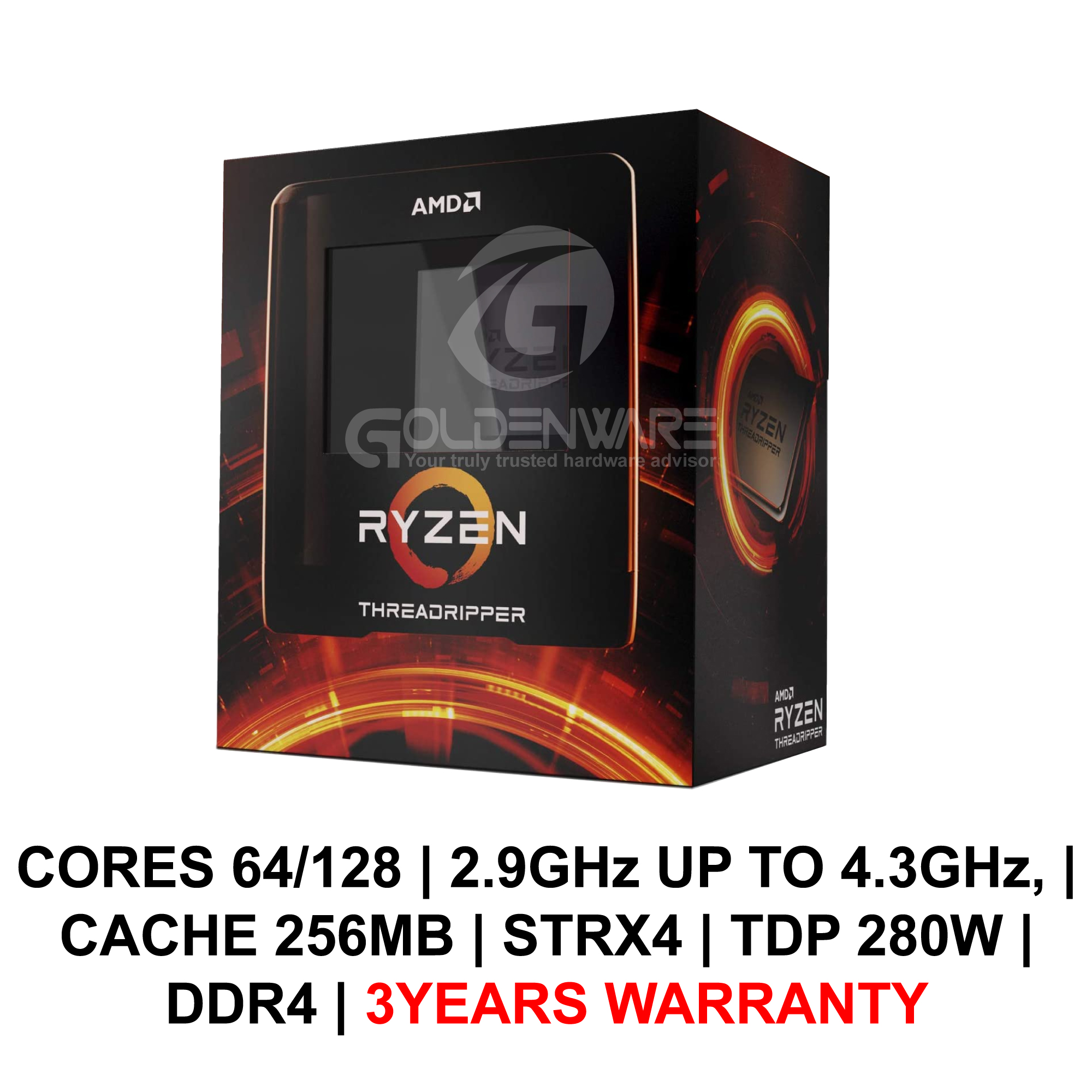 AMD Ryzen Threadripper 3990X Castle Peak 2.9GHz 64-Core sTRX4 Boxed  Processor - Heatsink Not Included - Micro Center